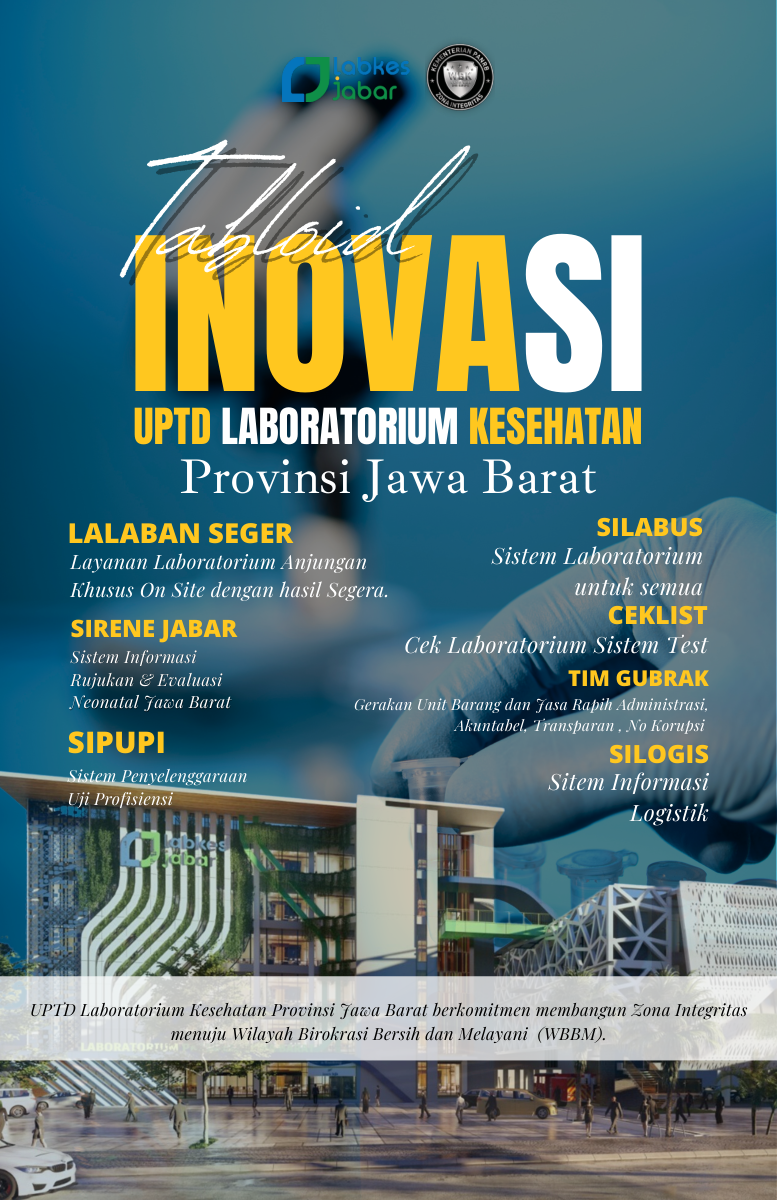 Sampul Tabloid Inovasi UPTD Laboratorium Kesehatan Provinsi Jawa Barat