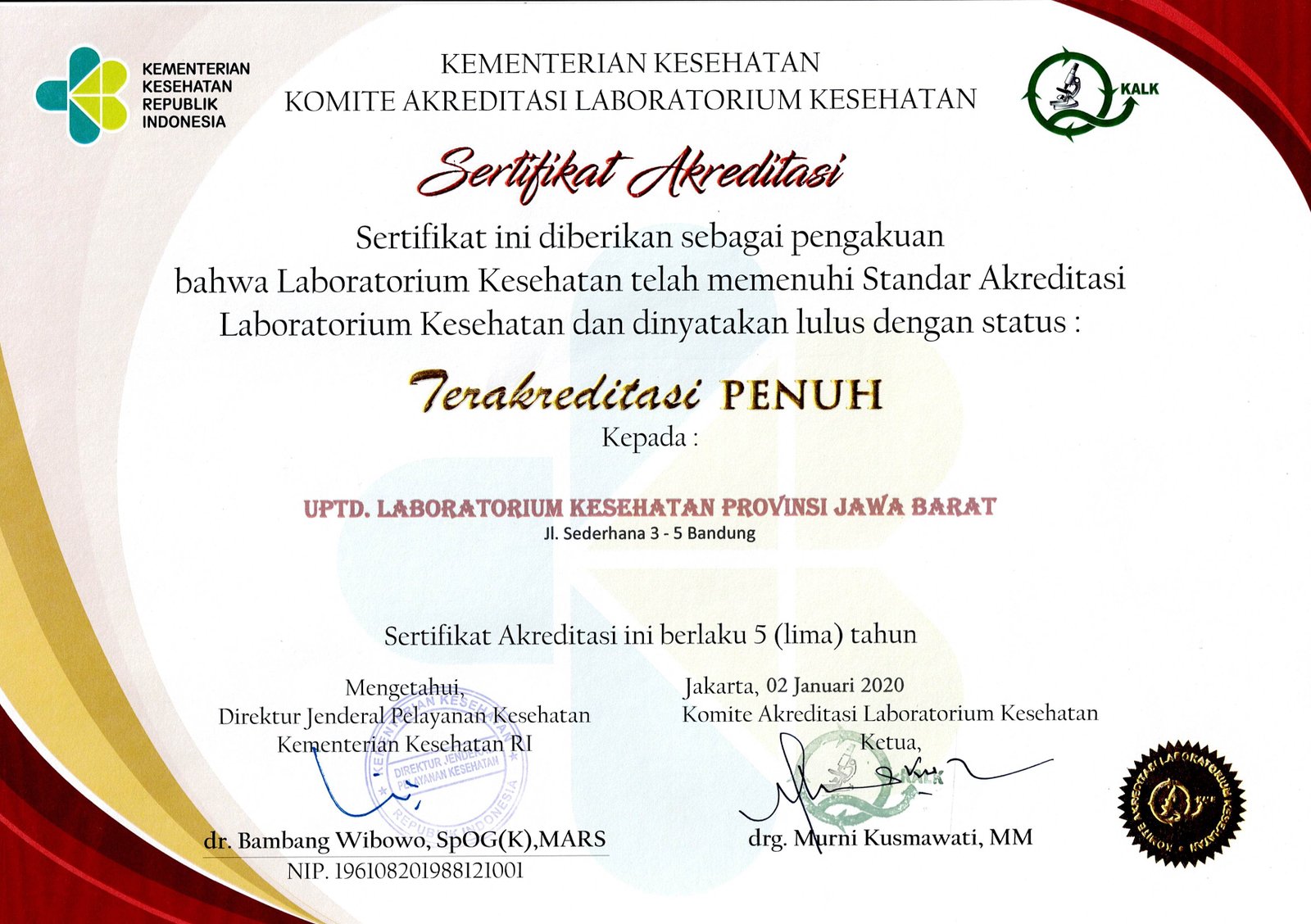 Sertifikat Akreditasi